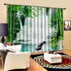 Rideau personnalisé toute taille Po vert paysage cascade rideaux luxe occultant 3D fenêtre pour salon bureau chambre