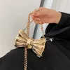 Shoulder Bags Texture Bag New Fashion Bow Single Shoulder Women's Mini Diagonal Metal