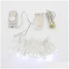 Led Strings Christmas Lights Cr2032 Cell Battery Operated 2M 20Led String Light Waterproof Fairy For Party Wedding Drop Delivery Lig Dhptc