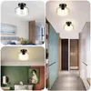 Ceiling Lights Industrial Light Semi Flush Mount Indoor Lighting Fixture With Clear Glass Lamp Shade For Farmhouse Bedroom Hallway