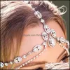 Tiaras Stonefans Boho Head Chain Fairy Tiara With Stone Jewelery for Women 신부 웨딩 크리스탈 이마 헤드 피스 파티 665 Q2 D DHF4Y