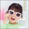 Sunglasses Round Kids Flowers Women Beach Fashion Floral Summer Party Eyewear Vintage Drop Delivery Accessories Dhqgp