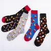 Skarpetki męskie śmieszne jedzenie Hamburg Wzór piwo Załoga Casual Long Confight Men Boyssskateboard Hip Hop Streetwear Socksmen's