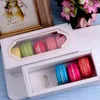 Present Wrap 10st Paper Baker Wrapping Box Macaroon Chocolate Packing Dessert 230206
