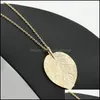 Hangende kettingen Europese vintage punkgoud bladbladeren ketting ketting legering pendanten voor vrouwen sieraden valentijnsdag cadeau druppel del otz6l