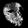 Party Masks Black Gold Skull Metal Halloween Half Face Venetian Masquerade Men White Women Filigree 230206