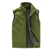 Coletes masculinos Moda de moda homem quente colete fino casaco de bolso de bolso mangas exército masculino verde masculino Casual Caminhada Autumn wi