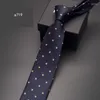 Bow Ties High Quality 2023 Fashion Men Business Worker 7cm Blue Gray Tie Wedding Neckties For Designers Brand With Gift Box
