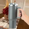 Tumblers 1200ml Insulated Cafe Tumbler Straw Stainless Steel Coffee Termos Cupacuum Flasks Portable Water Bottle 40oz Mug With Handle 230204
