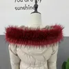 スカーフQearlstar 2023 Faux Fur Collar Winter Warm Super Luxury Big Scarf for Female Men Kids Jacket