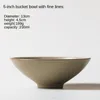 Bowls 5 Inches Japanese Ceramic Noodle Bowl Retro Tableware Simple Restaurant Ramen Rice Salad Fruit Household CN(Origin)