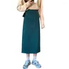 Skirts Corduroy High Waist Skirt Female Spring 2023 Mid-length Package Hip Split Outer Wear Thin Medieval Dress