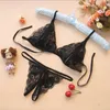 Ensemble de Lingerie érotique pour femmes, ensemble Sexy, exotique, entrejambe ouvert, sous-vêtements sans fil, deux pièces, Y2302