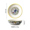 Tigelas tigelas Europeias e americanas Creative Ceramic Sopa Plate pintado à mão Pintado a 8 polegadas Deep Western Tabelware Reound Dish Salad Bowl