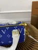CC M20751 Speedy Bandouliere Fabric Schoudertas Duuffle Bag met hangslot Navy Blue Denim Jacquard Crossbody Designer Boston Bags