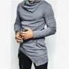 Herren Polos 2023 Hochgeschlossene Pullover Unregelmäßiges Design Top Männliche Pullover Einfarbig Herren Casual Pullover Für