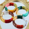 Link Bracelets Chain FishSheep Colorful Acrylic Bamboo For Women Stretch Resin Beads Elbow Cuff Charm & Bangles Y2K JewelryLink