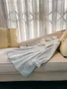 2023 mola azul houndstooth arco tassel tweed vestido de manga longa no pescoço redondo com painéis de peito único de peito único j3f067741