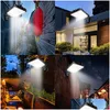 Lampione stradale solare Lampada da esterno con modalità a 3 luci Sensore di movimento impermeabile Illuminazione di sicurezza per giardino Patio Path Yard Drop Delive Dhahg