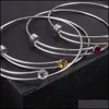 Bangle Fashion 12 Colors Rhinestone Crystal Bracelet Adjustable Expandable Wire For Women Diy Love Jewelry Wholesale Drop Delivery Br Dhdo3