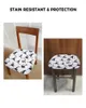 Housses de chaise de Football, Catroon Doodle, coussin de siège blanc, housse de salle à manger extensible pour la maison, Banquet El, salon