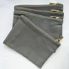 Cool Grey 12oz tjock och h￥llbar bomullsduksmakeupv￤ska med guld zip guldfoder 6 9in cool gr￥ duk kosmetisk v￤ska fartyg 206s