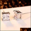 Stud 58mm Petit Blanc Rose Cubique Zircone Boucle D'oreille Pour Femmes Diamant Cz Bling Or Sier Ing Bijoux De Mode GIF Drop Livraison Boucles D'oreilles Dhj6Z