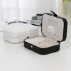 Storage Boxes Portable Jewelry Girl PU Leather Earring Ring Necklace Organizer Case Zipper Display Pouch Accessories