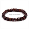 Beaded Strands Handmade Wooden Beaded Charm Bracelets Jewelry For Men Women Bangle Party Club Fashion Accessories 1838 T2 Drop Deliv Dhp9J