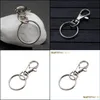 Sleutelringen eenvoudige stijl 60 mm25 mm ronde vorm diy sleutelhanger voor handtas sliver kleur kleine schattige ring charm accessoires drop levering jood dhgmj