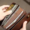 Portfele męskie długie portfel Casual Trifold Multi-Slot Card Holder Torba sprzęgła gotówkowa z kieszenią na monety z monety telefoniczne