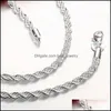 Chaînes Arrivée Flash Twisted Corde Collier Hommes Sterling Sier Plaque Stsn067 Mode 925 C3 Drop Livraison Bijoux Colliers Pendentifs Dhrgy