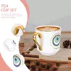 Cups Saucers 1 uppsättning hanterad Drinking Cup European Style Coffee Ceramic