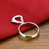 Cluster Rings Women's 925 Sterling Silver Ring - Minimalist Heart/Round Pendant 6 7 8 9 US -Glamour Jewelry For Girls -Anniversary Gift