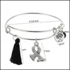 Bracelet Cancer du sein ruban rose cristal charme fil bracelets bracelet fait à la main avec des bracelets d'amour bijoux réglables cadeau drop deliv dhc5d