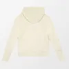 Gymkläder Gaiia Solid Beige Crop Drawstring Sweatshirt för kvinna Casual Long Sleeve Pullover Hoodies 2023 Overdimensionerade Jumper Tops