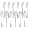 Dijkartikelen sets 12 stks/set diner vork roestvrij staal en lepel set zwart keukengerei kleurrijk veiligheid volwassen flatware