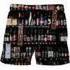 Pantaloncini da uomo Nuoto per uomo Outdoor 3d Birra Bevanda Sport da spiaggia Fitness Elastico allentato Uomo corto Homme Pantalone ad asciugatura rapidaDra da uomo