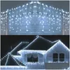 Led Strings Christmas String Lights 5M Curtain Icicle Garland Droop 0.40.6M Decoration For Eaves Garden Street Outdoor Drop Delivery Dh0Um