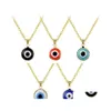 Anhänger Halsketten Kreative Trendy Persönlichkeit Mode Damen Halskette Devils Eye Ochain Kalter Wind Allmatch Einfache Neckl Yzedibleshop Dhano