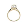 Pierścienie klastrowe Dostosowane 14 -krotnie żółte złote stałe pierścień rozmiar 7 z D Color VVS Genialne owalne cięcie 7x9mm 2CT Moissanite Diamond Fast