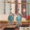 Stud Bohemian Fashion Jewelry Vintage Earrings Womens Rhinstone Hollowed Dangle Tassels Drop Delivery Dhwb4