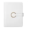 Notebook Cute Magnetic Metal Round Buckle This Simple Ins Wind PU Leather Notepad Hand Ledger Sub-student Diary Stationery