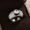 Trouwringen mode elegant glanzend kristal zirkoon zilveren kleur ring prachtige luxe dame eeuwige verloving sieraden minnaar cadeaus