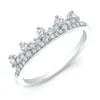 Clusterringen Diamantring 10K Wit goud Briljante ronde Cut Tiara Crown Accent Band 0,45 TCW