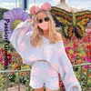 Survêtements pour femmes Sweet Cute Women Two Piece Flower Knitted Sets Casual Lounge Wear Outfits Pull surdimensionné Zipper Taille haute Shorts Suit