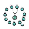 Colares pendentes Gal￡xia de vidro 12 Design de constela￧￣o de zod￭aco signo hor￳scopo Astrologia charme luminoso de couro inoxid￡vel corda n dhp96