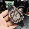 High Quality New Tag Design Full Black thin Leather Watches Mens Brand watch Calendar Wristwatch Diamond Watch For Men Waterproof 227x