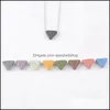 Pendant Necklaces 9 Color/Lots Lava Rock Triangle Star Heart Fish Drop Shape Beads Essential Oil Diffuser Stone For Women Fashion De Otxli