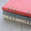 Domikee Classic Leather Office School 6 Rings Ravulable Binder Spiral Composition Notebook met regels Sheet Stationery Gift A5